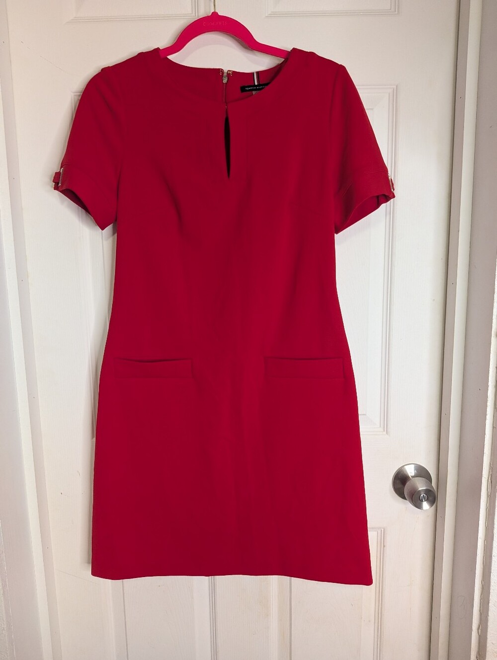 Tommy Hilfiger red short sleeve career / business dress  Size 6 / S